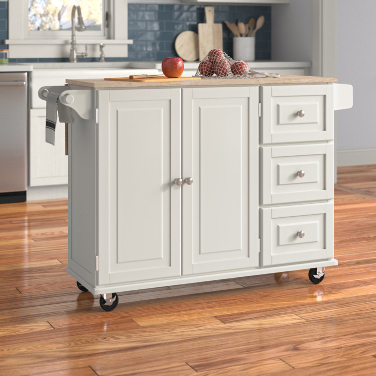 Red Barrel Studio® Kuhnhenn 53.5'' Wide Rolling Kitchen Cart with Solid